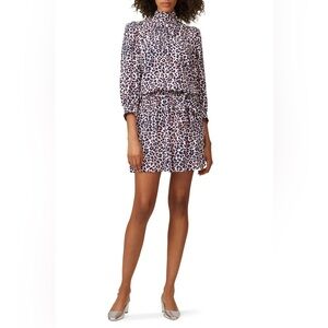 Zadig & Voltaire Rivali White/Pink Leopard Print Mini Dress | Size Small